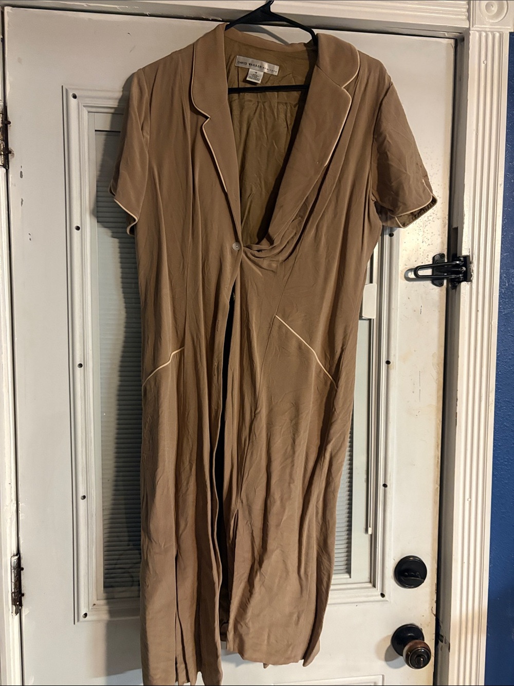 Ladies Tan Short-Sleeve David Warren dress